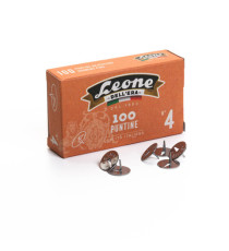 Puntine - n. 4 - acciaio lucido - Leone - conf. 100 pezzi Puntine - n. 4 - acciaio lucido - Leone - conf. 100 pezzi