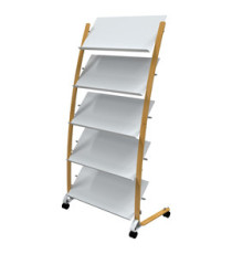 Portariviste da terra - 5 tasche - 36 x 86 x 165 cm - legno/ABS - bianco - Alba Portariviste da terra - 5 tasche - 36 x 86 x 165 cm - legno/ABS - bianco - Alba