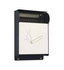 Posacenere murale - da esterno - 23,5 x 33 x 7 cm - grigio scuro - Metalplus