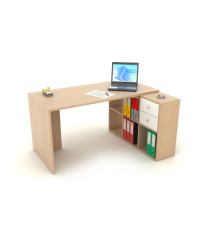 Postazione Home-Office - 6 caselle - 140 x 104 x 72,4 cm - rovere
