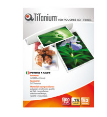 Pouches -  A3 - 303x426 mm - 2x75 micron - Titanium - conf. 100 pezzi