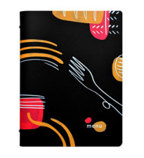 Portamenù linea Spaghetti -  A4 - 24,6x31,6 cm - nero - Stilcasa Portamenù linea Spaghetti -  A4 - 24,6x31,6 cm - nero - Stilcasa