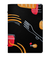 Portamenù linea Spaghetti - A5 - 17x23 cm - nero - Stilcasa Portamenù linea Spaghetti - A5 - 17x23 cm - nero - Stilcasa