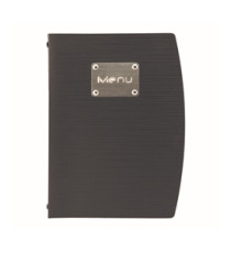 Portamenù Rio - 1 inserto doppio - A5 - 18 x 23,5 cm - nero - Securit Portamenù Rio - 1 inserto doppio - A5 - 18 x 23,5 cm - nero - Securit