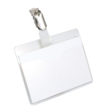 Portanome a tasca aperta - clip in metallo - 6 x 9 cm - trasparente - Durable - conf. 25 pezzi Portanome a tasca aperta - clip in metallo - 6 x 9 cm - trasparente - Durable - conf. 25 pezzi