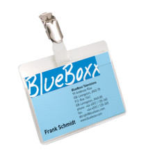Portanome a tasca aperta - clip in metallo - 6 x 9 cm - trasparente - Durable - conf. 25 pezzi Portanome a tasca aperta - clip in metallo - 6 x 9 cm - trasparente - Durable - conf. 25 pezzi