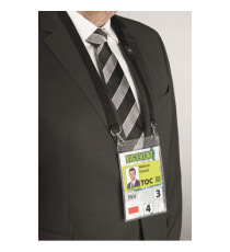 Portanome A6 per eventi - cordoncino nero - Durable - conf. 10 pezzi Portanome A6 per eventi - cordoncino nero - Durable - conf. 10 pezzi