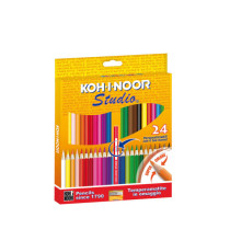 Matite colorate Studio - diametro mina 2,8 mm - colori assortiti - Koh.I.Noor - astuccio 24 pezzi