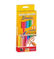 Matite colorate Studio - diametro mina 2,8 mm - colori assortiti - Koh.I.Noor - Astuccio 12 pezzi