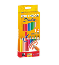 Matite colorate Studio - diametro mina 2,8 mm - colori assortiti - Koh.I.Noor - Astuccio 12 pezzi