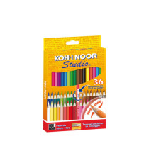 Matite colorate Studio - diametro mina 2,8 mm - colori assortiti - Koh.I.Noor - Astuccio 36 pezzi