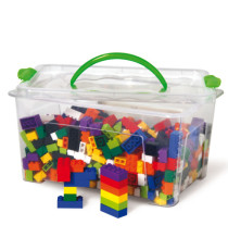 Mattoncini Micro da costruzione - in ABS - colori assortiti - CWR - bauletto da 580 pezzi