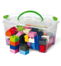 Mattoncini Midi da costruzione - in ABS - colori assortiti - CWR - bauletto da 70 pezzi