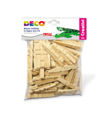 Mezze mollette legno - 72mm - DECO - sacchetto 100 pezzi
