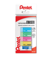 Mini gomma Hi Polymer - colori assortiti - Pentel - blister 5 pezzi Mini gomma Hi Polymer - colori assortiti - Pentel - blister 5 pezzi