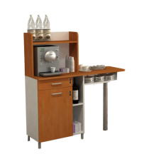 Mobile angolo Ristoro - punto caffè - 60 x 45 x 84 cm - bianco/noce chiaro