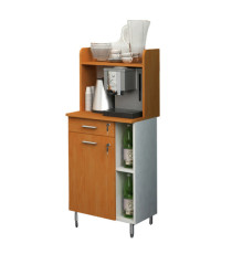 Mobile angolo Ristoro - punto caffè - 60 x 45 x 84 cm - bianco/noce chiaro