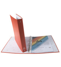 Raccoglitore foderato - PPL - 4 anelli tondi 30 mm - dorso 4cm - 22 x 30cm - rosso - Exacompta Raccoglitore foderato - PPL - 4 anelli tondi 30 mm - dorso 4cm - 22 x 30cm - rosso - Exacompta