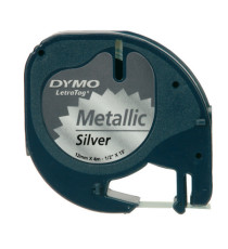 Nastro Letratag 912080 - 12 mm x 4 mt - metallo - argento - Dymo Nastro Letratag 912080 - 12 mm x 4 mt - metallo - argento - Dymo