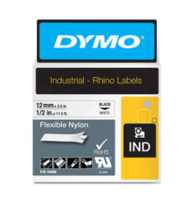 Nastro Rhino 18488 - 12 mm x 3,5 mt - nylon flessibile - nero/bianco - Dymo Nastro Rhino 18488 - 12 mm x 3,5 mt - nylon flessibile - nero/bianco - Dymo