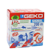 Nastro segnaletico SIGNAL - biodegradabile - 7 cm x 200 m - bianco/rosso - Geko Nastro segnaletico SIGNAL - biodegradabile - 7 cm x 200 m - bianco/rosso - Geko