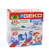 Nastro segnaletico SIGNAL - biodegradabile - 7 cm x 200 m - bianco/rosso - Geko Nastro segnaletico SIGNAL - biodegradabile - 7 cm x 200 m - bianco/rosso - Geko