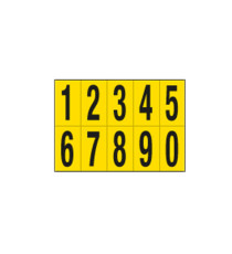 Numeri adesivi da 0 a 9 - in PVC - 56 x 99 mm - 10 et/fg - 1 foglio - nero/giallo Numeri adesivi da 0 a 9 - in PVC - 56 x 99 mm - 10 et/fg - 1 foglio - nero/giallo