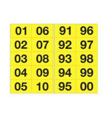 Numero adesivo da 01 a 99 - 44 x 34 mm - 10 et/fg - 10 fogli - nero/giallo Numero adesivo da 01 a 99 - 44 x 34 mm - 10 et/fg - 10 fogli - nero/giallo