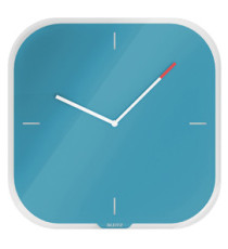 Orologio da parete Cosy - silenzioso - vetro - blu - Leitz