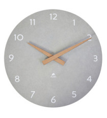 Orologio da parete HorMilena - diametro 30 cm - grigio chiaro/legno - Alba