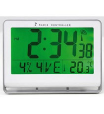 Orologio digitale LCD - 20 x 15 x 3 cm - bianco - Alba