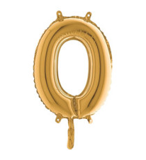 Palloncino - numero 0 - H 36 cm - mylar - oro - Big party Palloncino - numero 0 - H 36 cm - mylar - oro - Big party