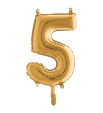 Palloncino - numero 5 - H 36 cm - mylar - oro - Big party Palloncino - numero 5 - H 36 cm - mylar - oro - Big party