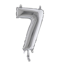 Palloncino - numero 7 - H 36 cm - mylar - argento - Big party Palloncino - numero 7 - H 36 cm - mylar - argento - Big party