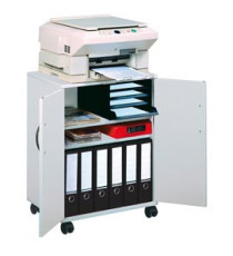 Mobiletto Multifunzione 74/53 - con ante alte e ruote - 4 ripiani - 52,8 x 40 x 73,7 cm - grigio - Durable