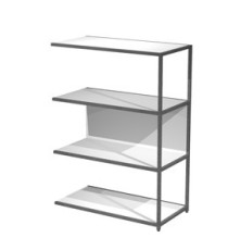 Modulo aggiuntivo per libreria Modular - 90 x 44 x 122 cm - struttura metal antracite - bianco
