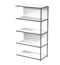 Modulo aggiuntivo per libreria Modular - 90 x 44 x 161 cm - struttura metal antracite - bianco