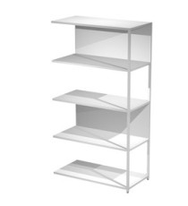 Modulo aggiuntivo per libreria Modular - 90 x 44 x 161 cm - struttura metal bianco - bianco