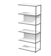 Modulo aggiuntivo per libreria Modular - 90 x 44 x 200 cm - struttura metal antracite - bianco