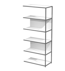 Modulo aggiuntivo per libreria Modular - 90 x 44 x 200 cm - struttura metal antracite - bianco