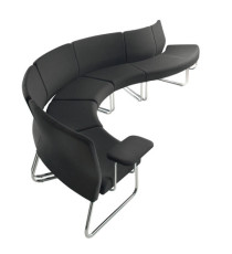 Modulo curva esterna - divanetto Slastic SLL - senza braccioli - nero - Unisit Modulo curva esterna - divanetto Slastic SLL - senza braccioli - nero - Unisit