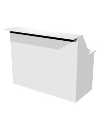 Modulo Reception Prestige - sopralzo con desktop incluso - 140 x 76 x 117 cm - bianco/bianco