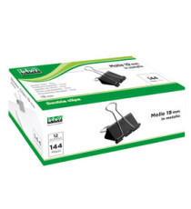Molla Double Clips - 1,9 cm - nero - Lebez - conf. 12 pezzi