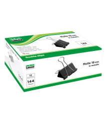 Molla Double Clips - 1,9 cm - nero - Lebez - conf. 12 pezzi Molla Double Clips - 1,9 cm - nero - Lebez - conf. 12 pezzi