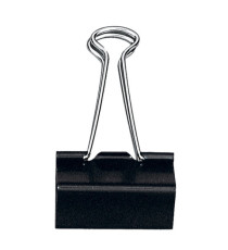 Molla Double Clips - 2,5 cm - nero - Lebez - conf. 12 pezzi