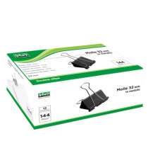 Molla Double Clips - 3,2 cm - nero - Lebez - conf. 12 pezzi Molla Double Clips - 3,2 cm - nero - Lebez - conf. 12 pezzi
