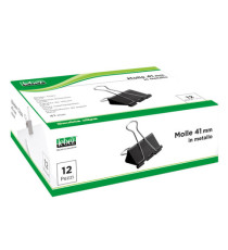Molla Double Clips - 4,1 cm - nero - Lebez - conf. 12 pezzi