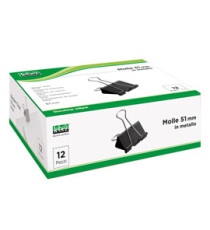 Molla Double Clips - 5,1 cm - nero - Lebez - conf. 12 pezzi
