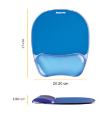 Mousepad con poggiapolsi in gel - blu trasparente - Fellowes