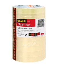 Nastro adesivo 508 - 15 mm x 66 m - PP - trasparente - Scotch - torre 10 rotoli